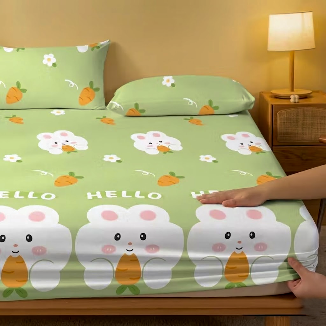 Whimsical Cartoon Rabbit Carrot Pattern Sheet