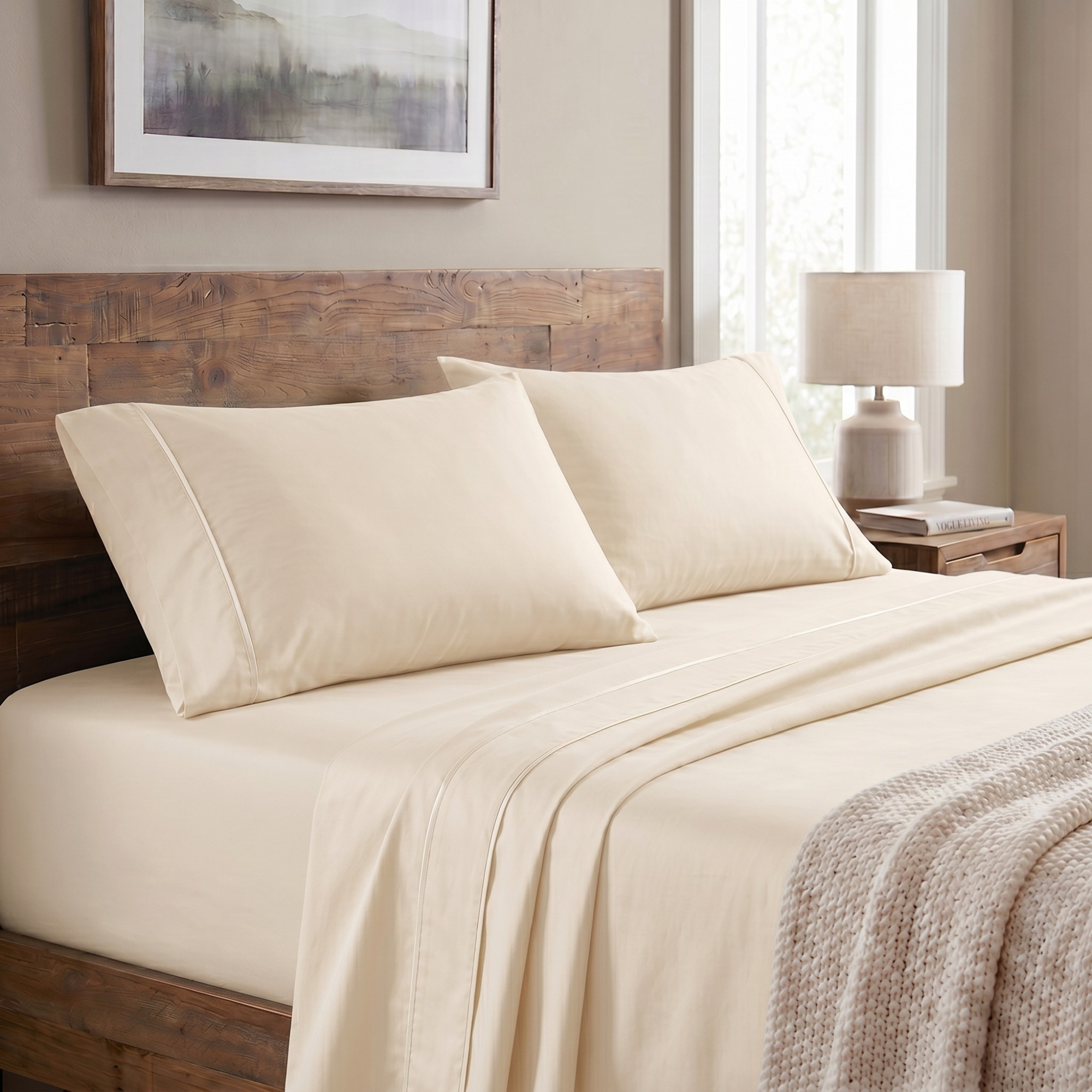 4 Piece Cooling Bed Sheet Set With Deep Pockets