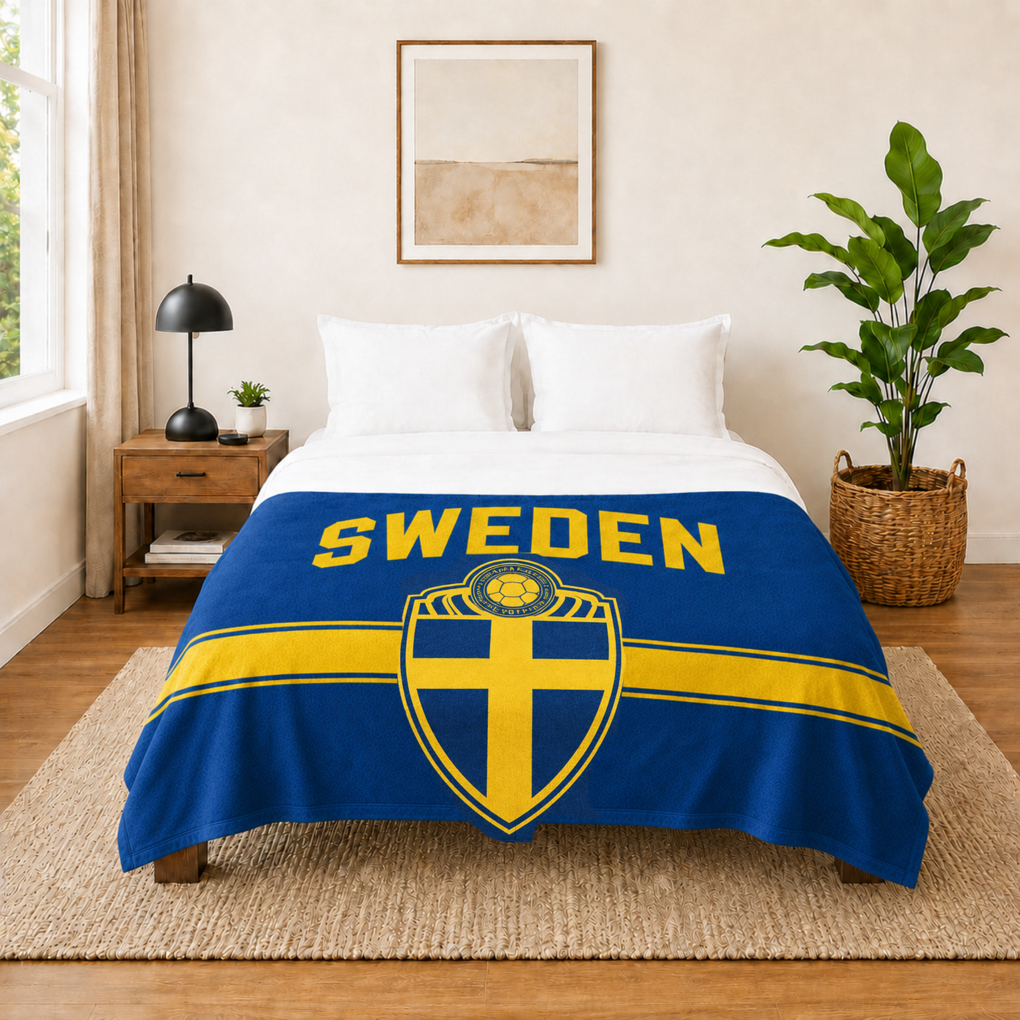 World Cup 2026 Sweden Soccer Themed Blanket