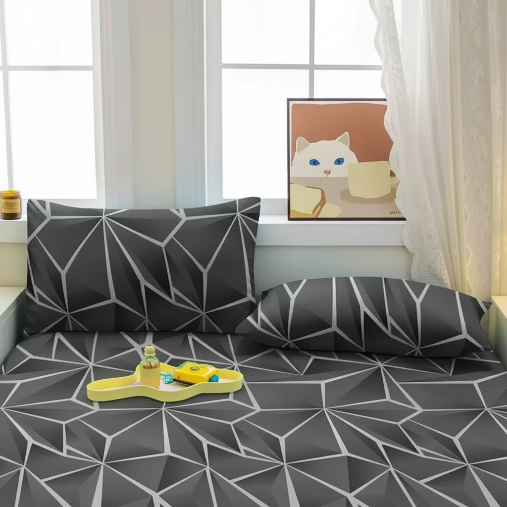 Modern Geometric Pattern Woven Pillowcases Set