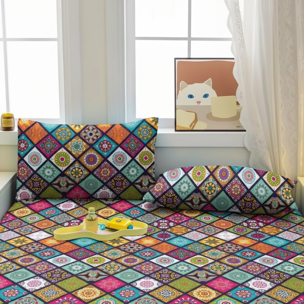 Bohemian Pattern Pillowcase With Pocket Closure For Bedroom Use