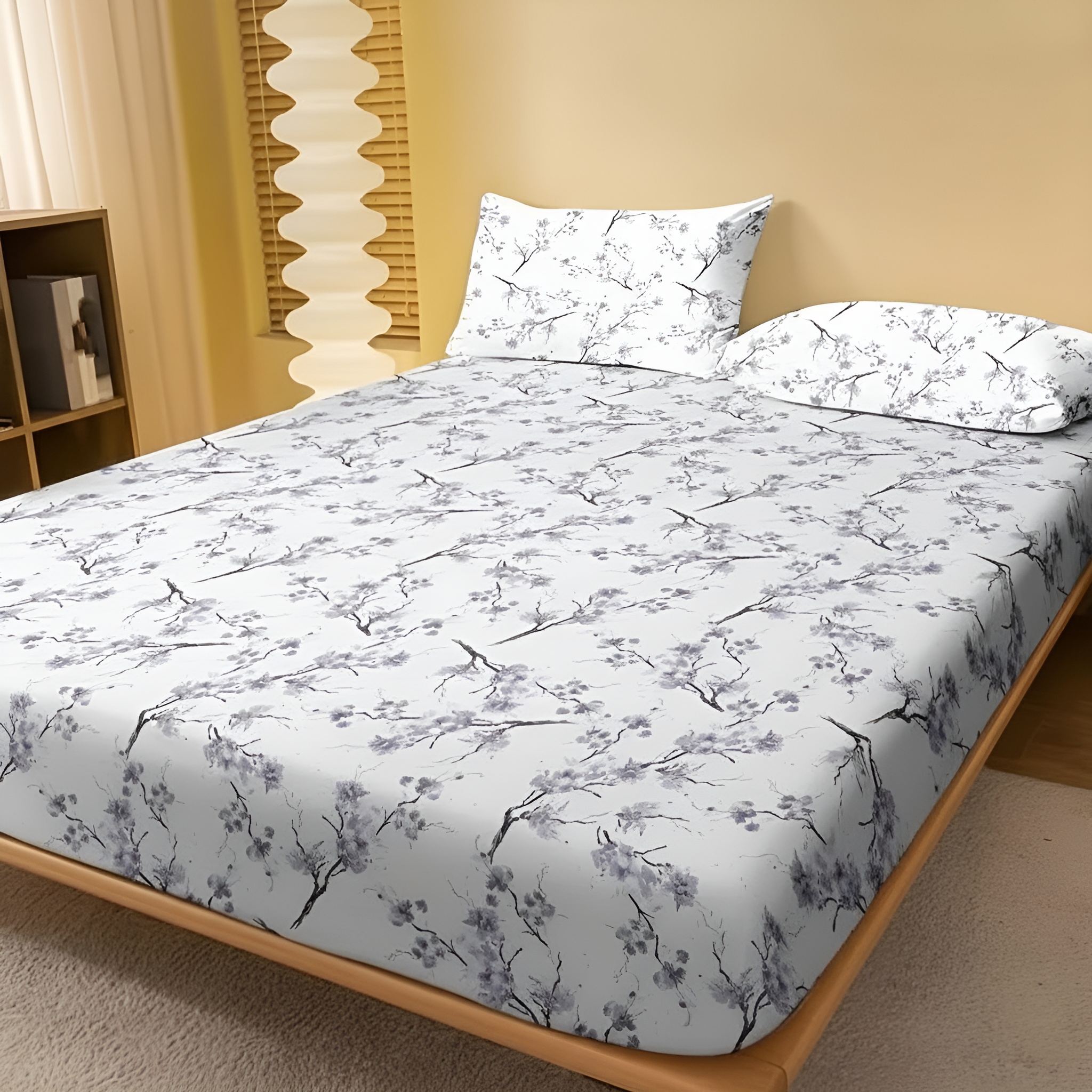 Soft Ditsy Floral Print Fitted Sheet With Deep Pocket