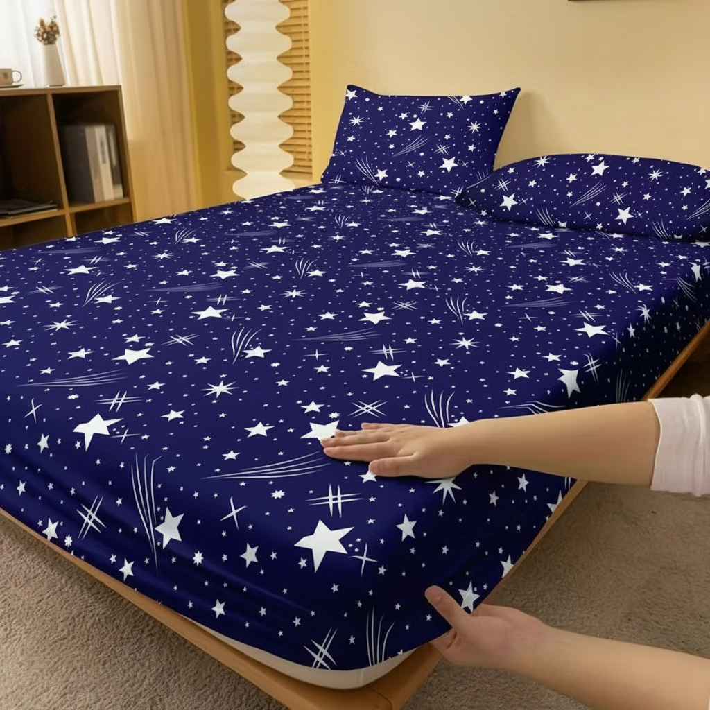 Starry Themed Fitted Comfortable Bed Cover