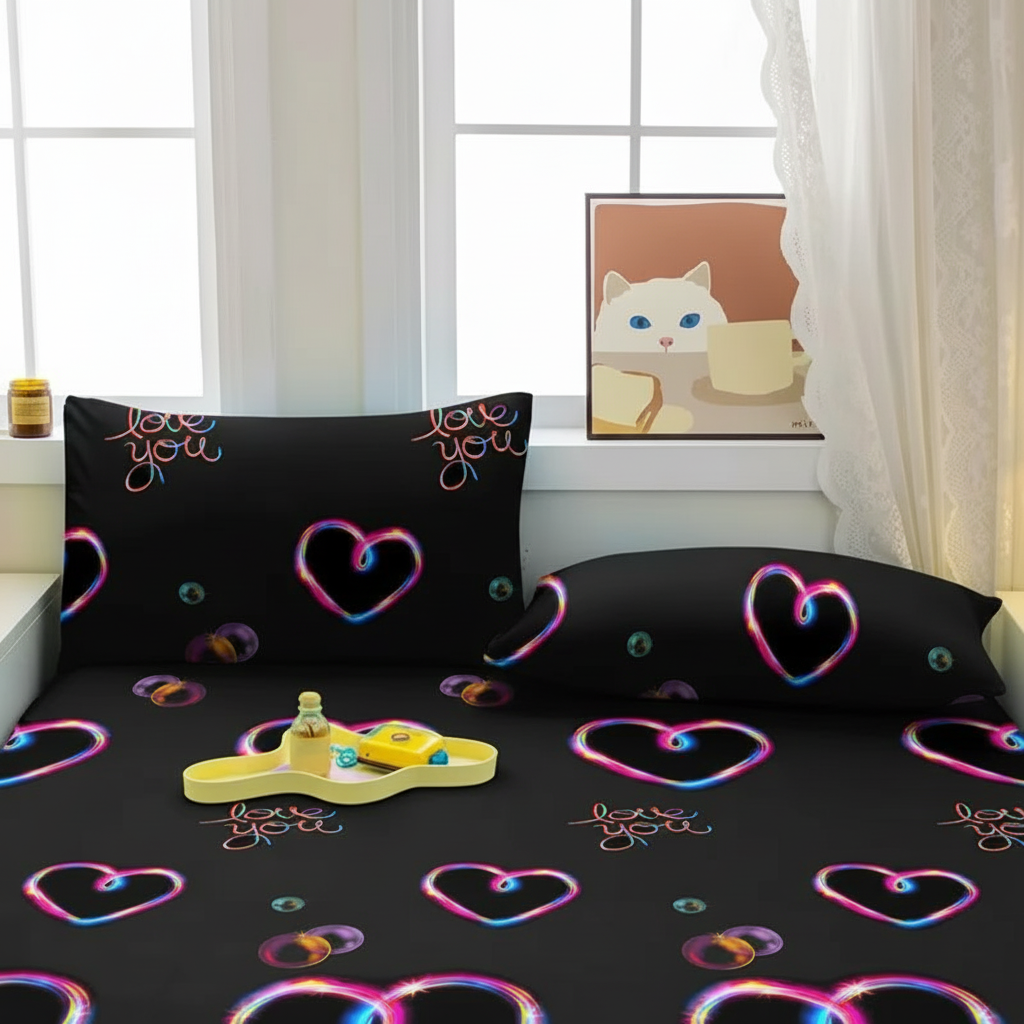 Geometric Pattern Pillowcase Quilted Polyester Bedding Cover