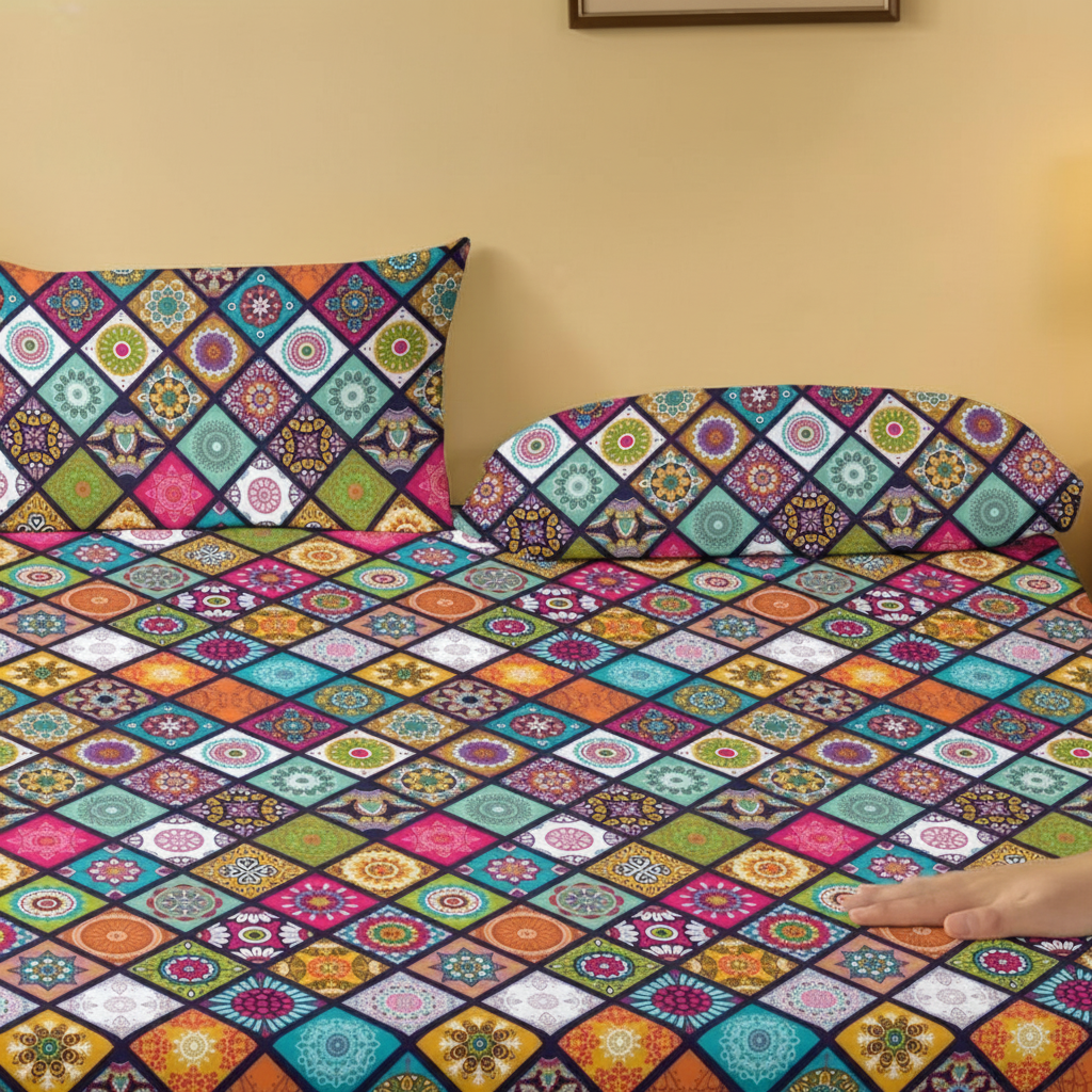 Bohemian Pattern Pillowcase With Pocket Closure For Bedroom Use