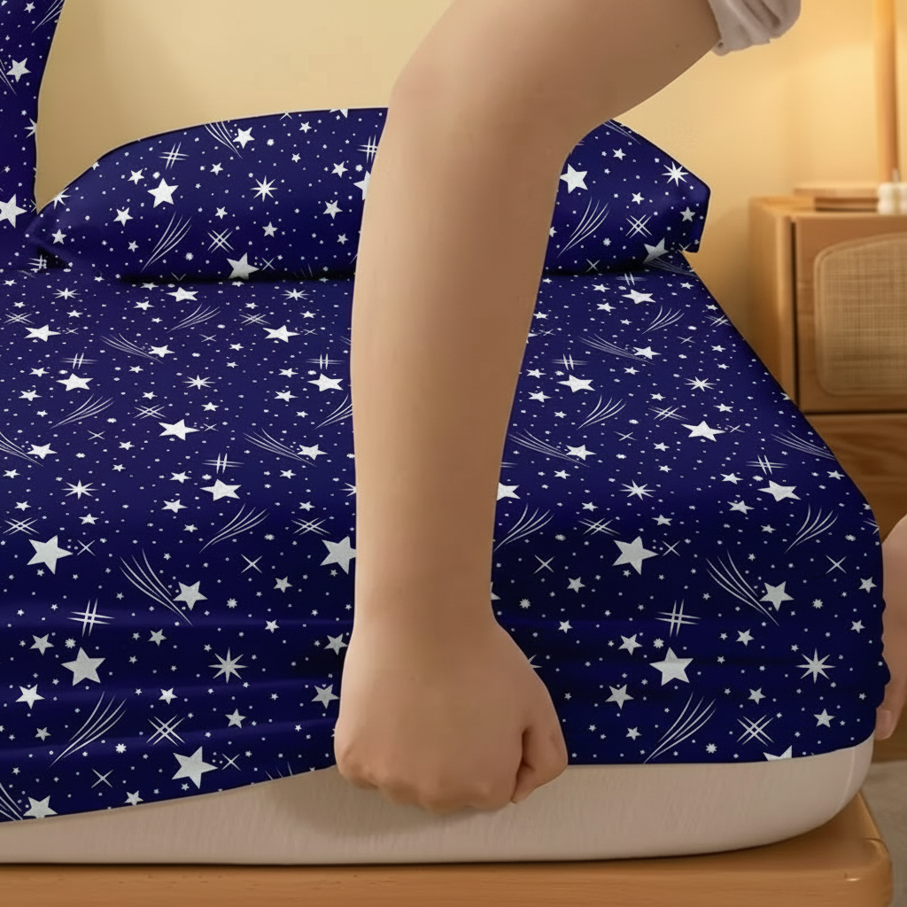 Starry Themed Fitted Comfortable Bed Cover