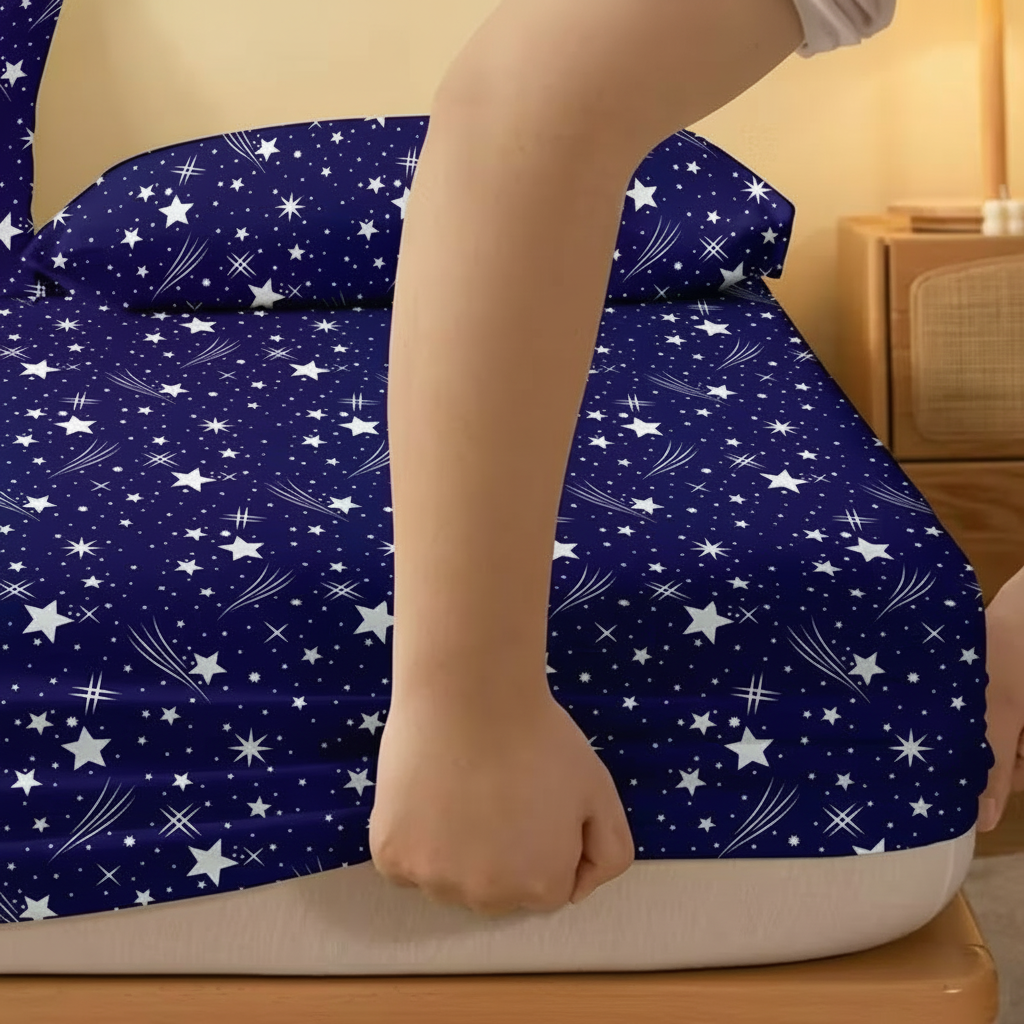 Starry Themed Fitted Comfortable Bed Cover