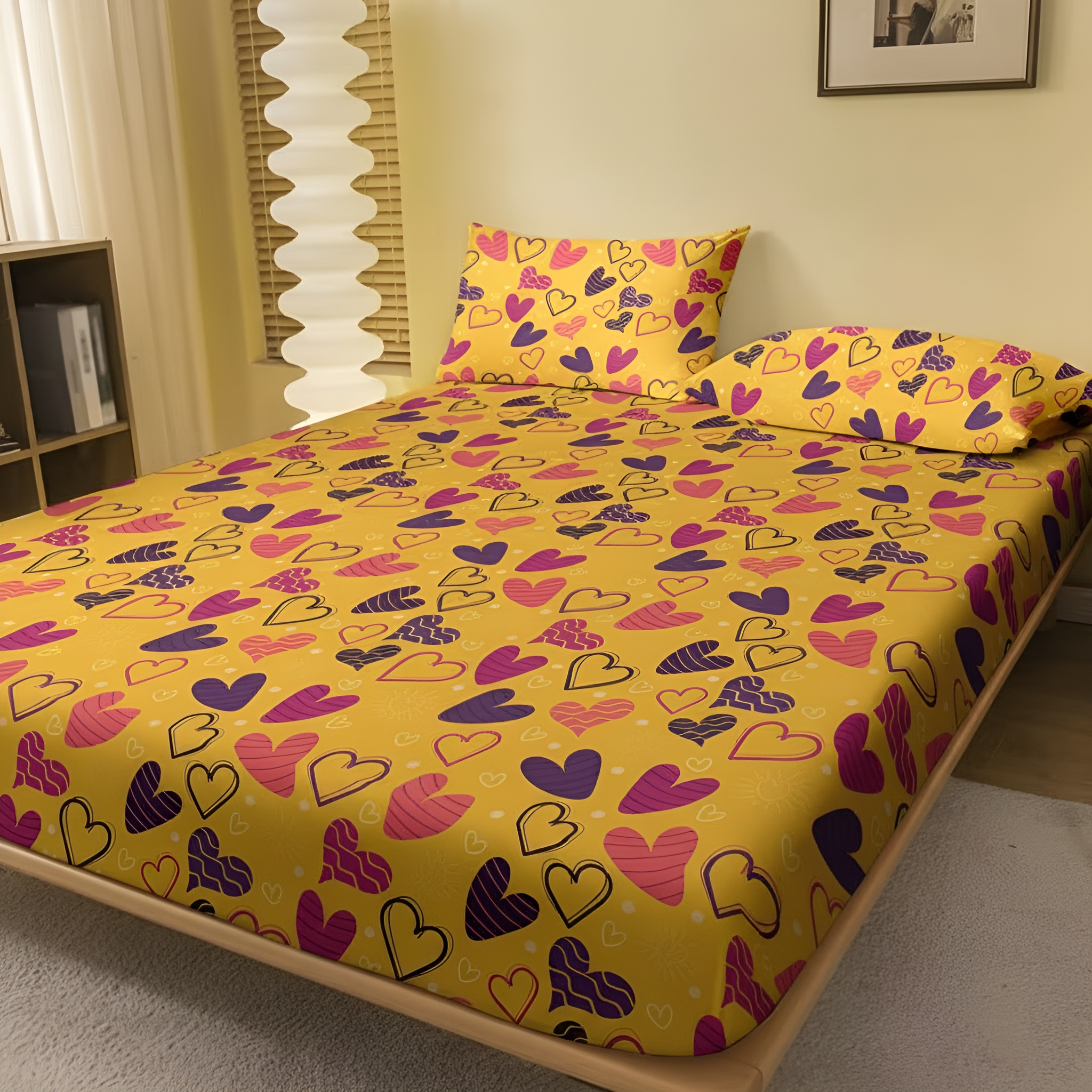 Modern Geometric Pattern Printed Bedsheet