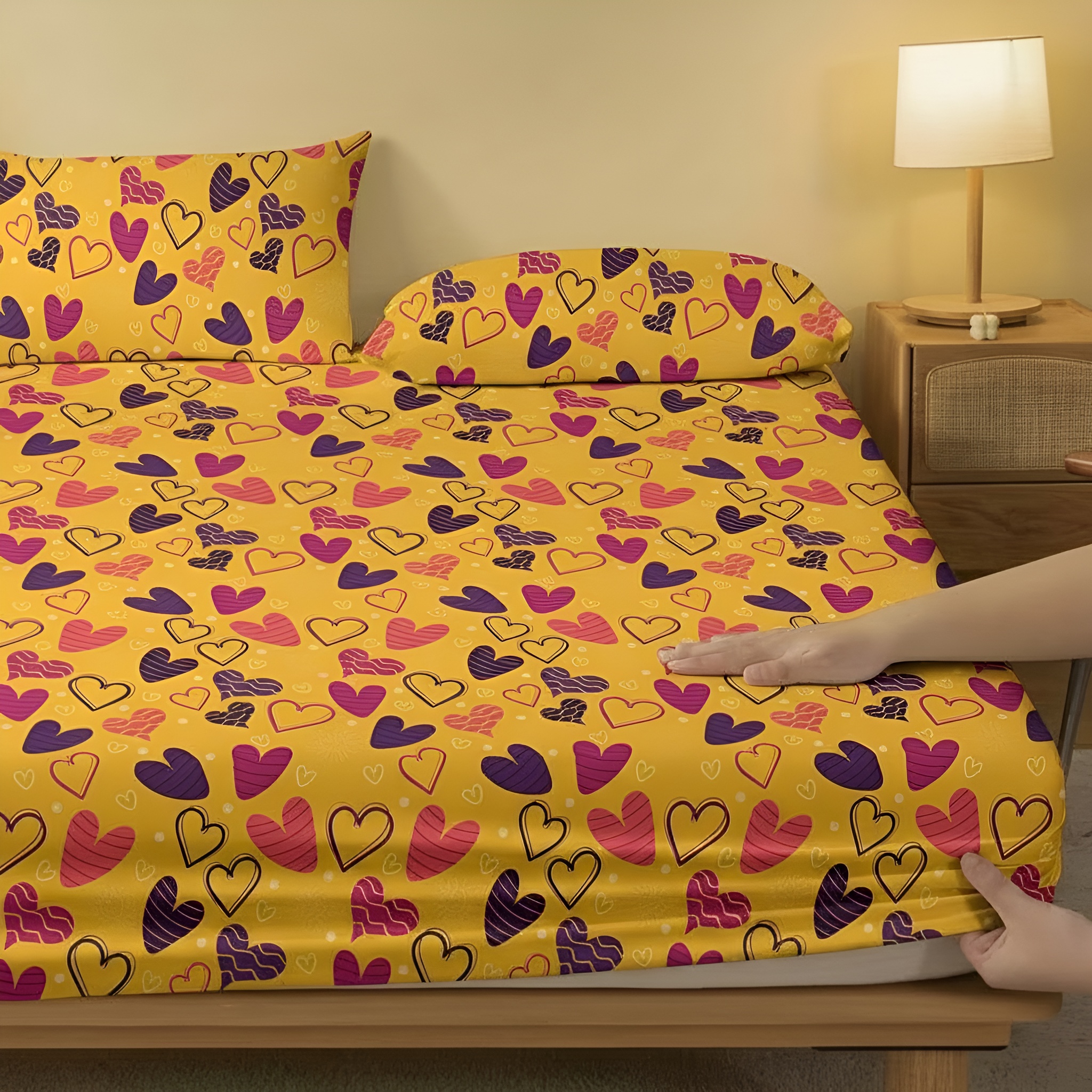 Modern Geometric Pattern Printed Bedsheet