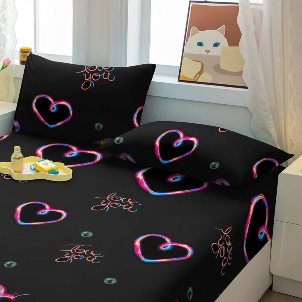 Geometric Pattern Pillowcase Quilted Polyester Bedding Cover