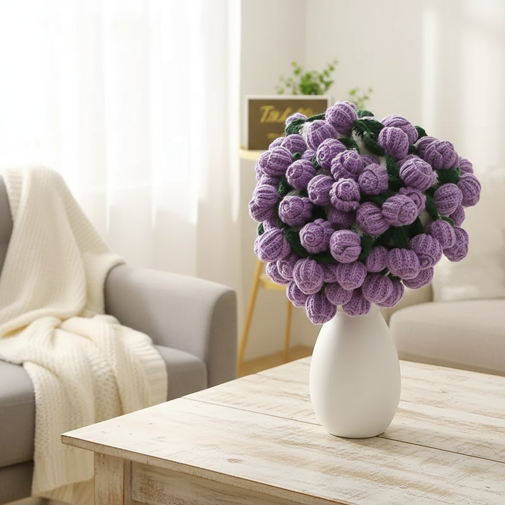 Crochet Rose Flower Bouquet Blanket 2 In 1 Design