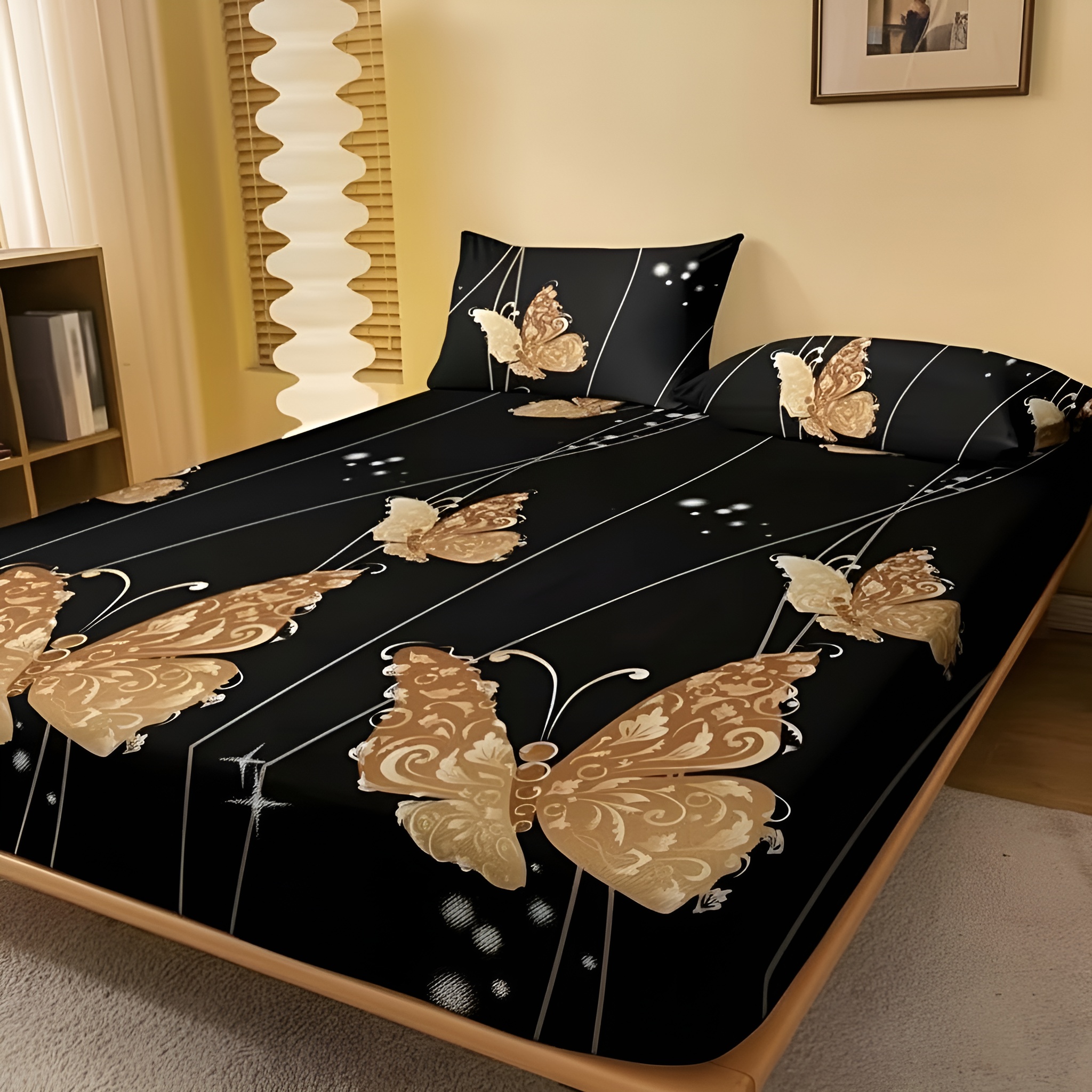 Floral Decorative Fitted Bed Sheet With Deep Pockets