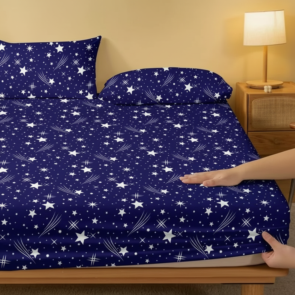 Starry Themed Fitted Comfortable Bed Cover