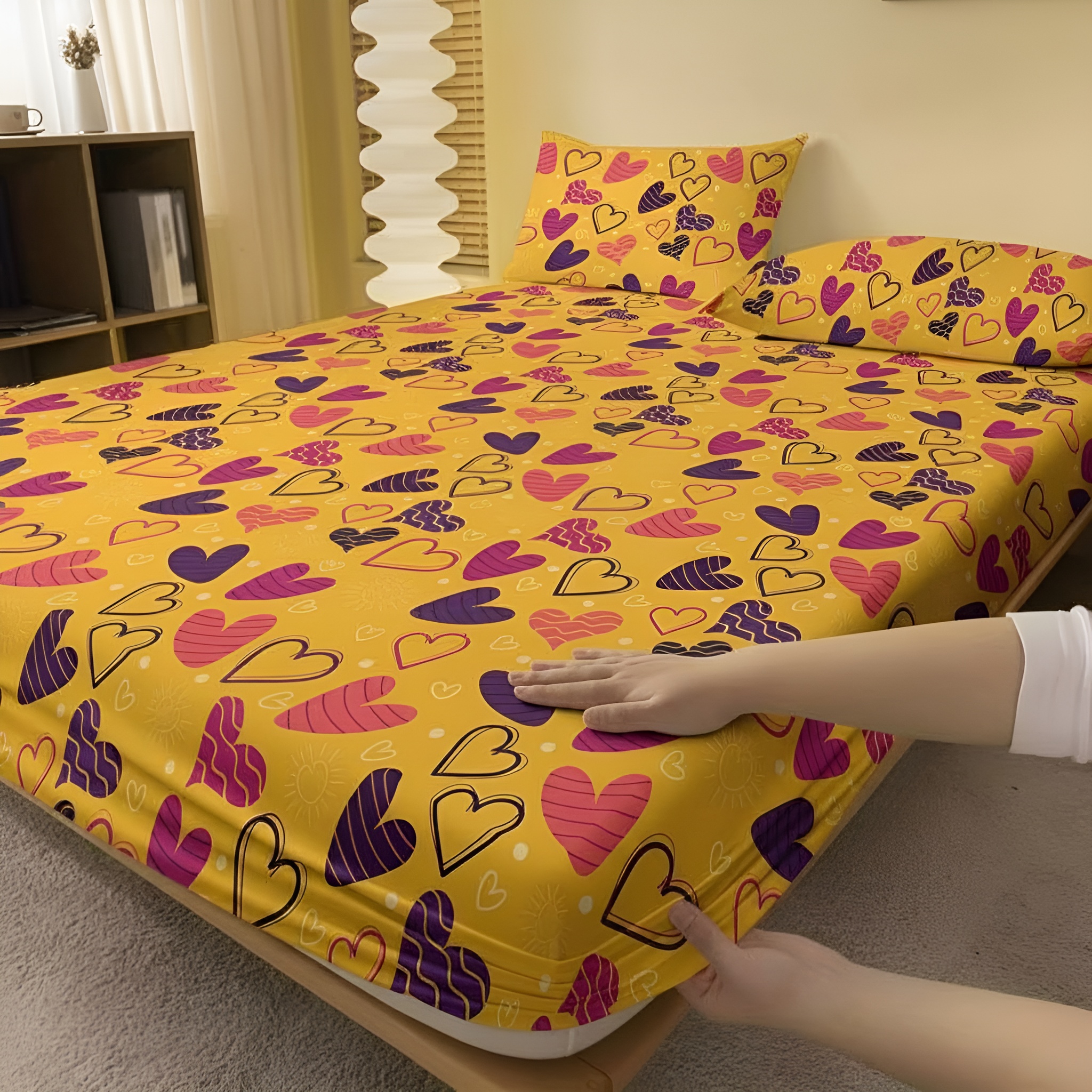 Modern Geometric Pattern Printed Bedsheet