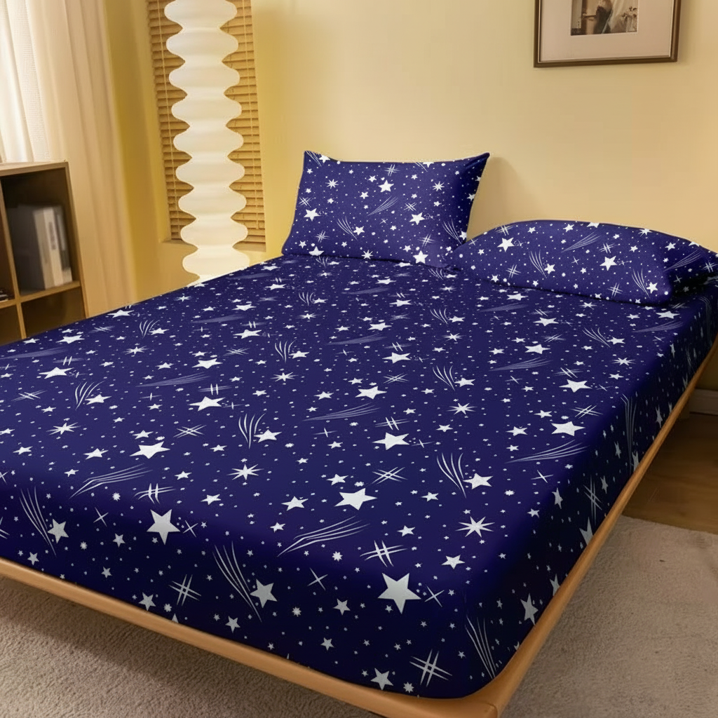 Starry Themed Fitted Comfortable Bed Cover