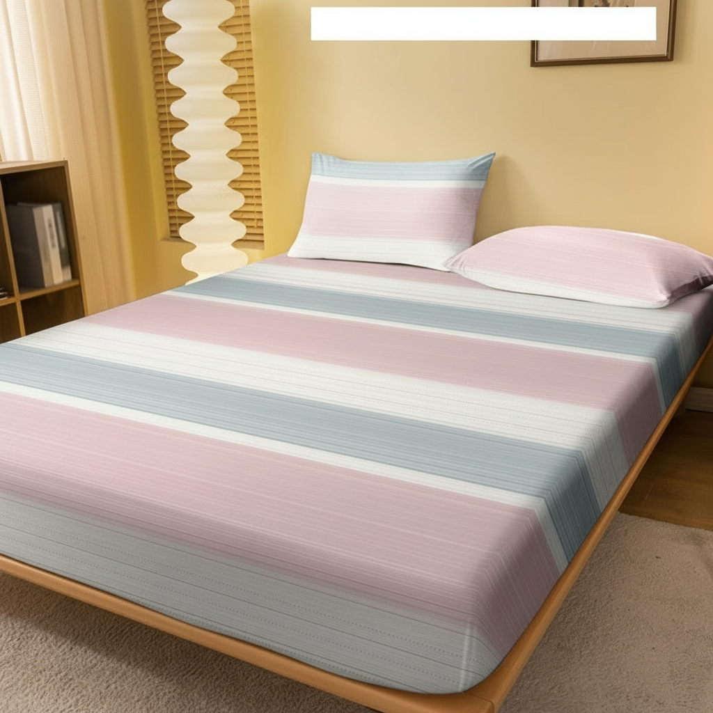 Minimalist Stripe Pattern Fitted Bedsheet