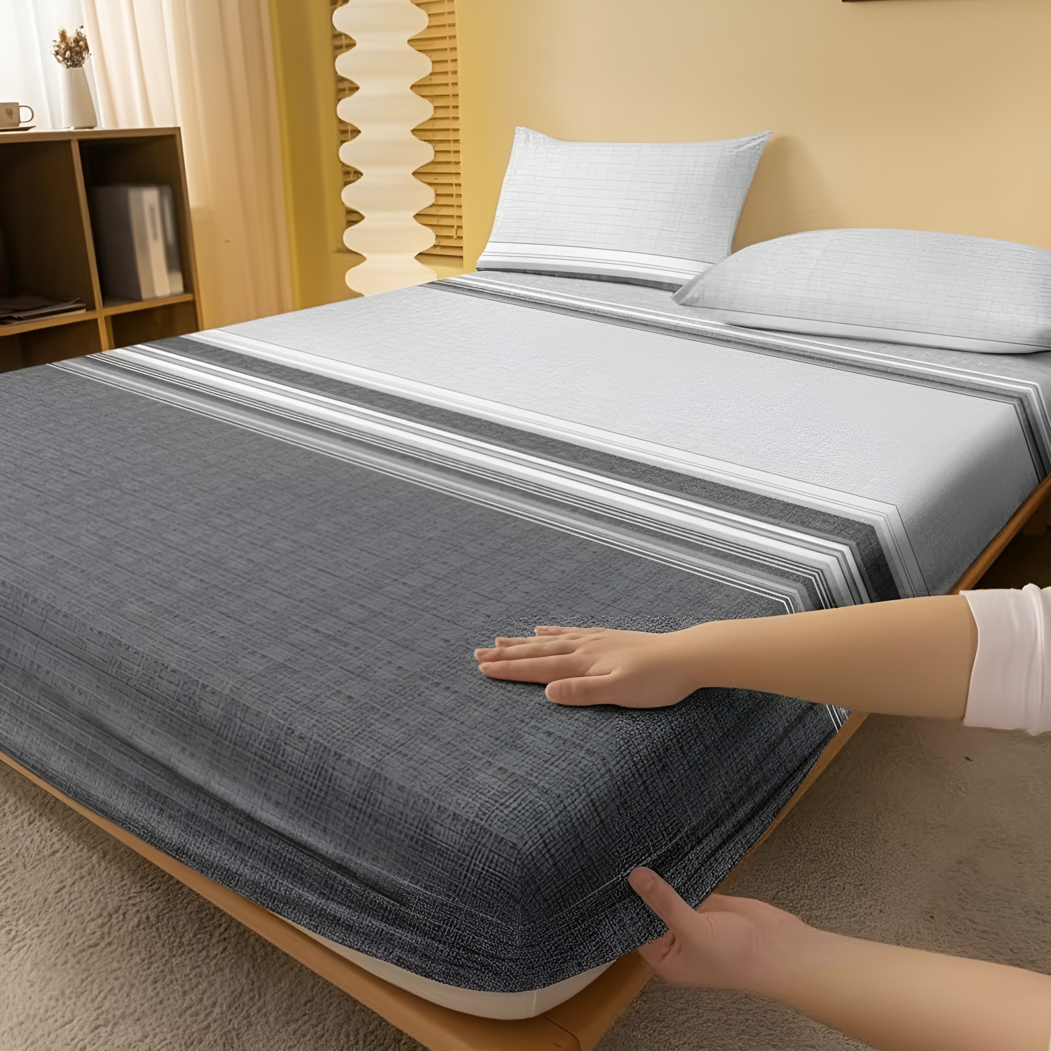 Patchwork Printed Flannel Bed Cover For Bedroom