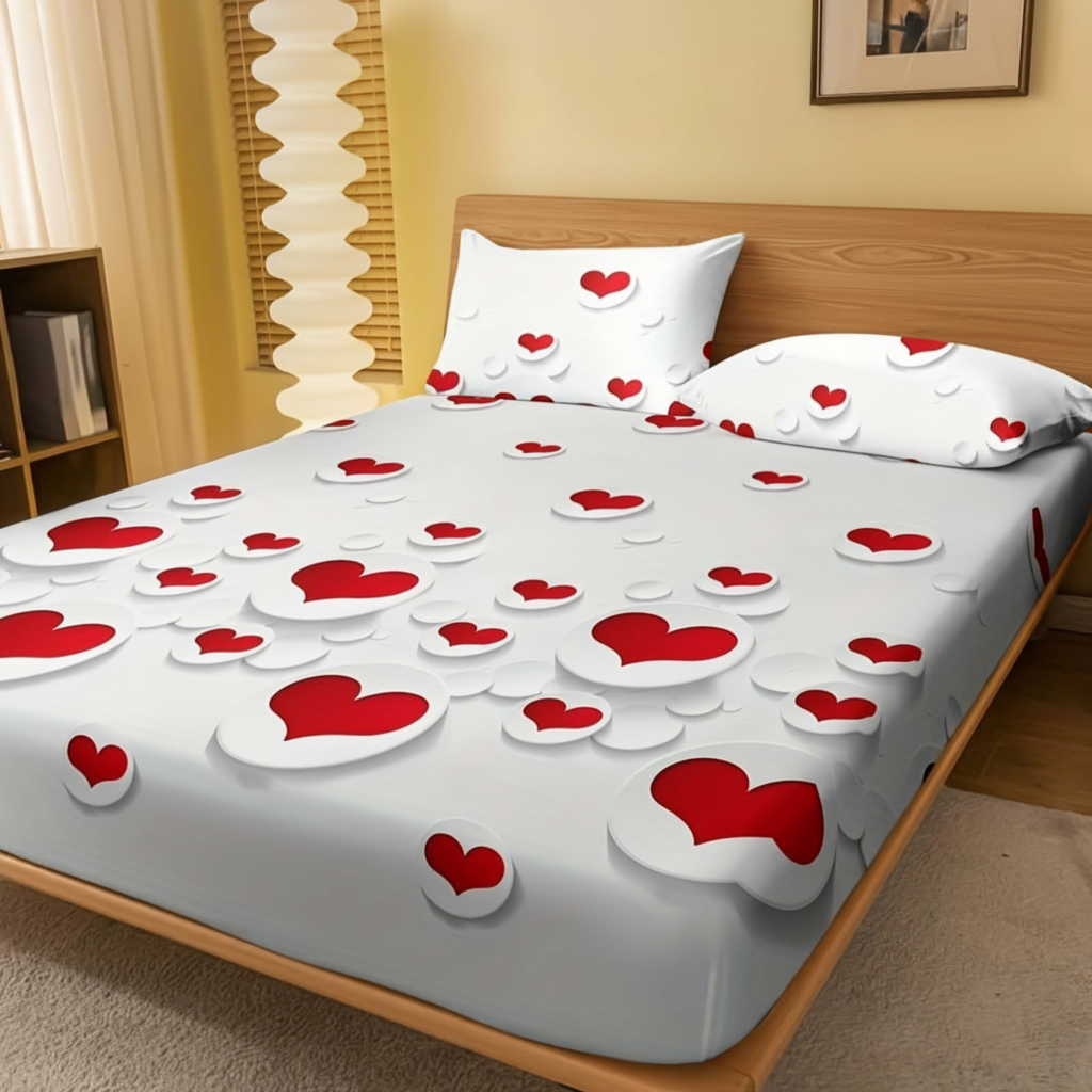 Decorative Pattern Fitted Sheet Quilted Bedding Cover