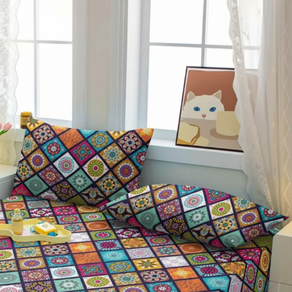 Bohemian Pattern Pillowcase With Pocket Closure For Bedroom Use