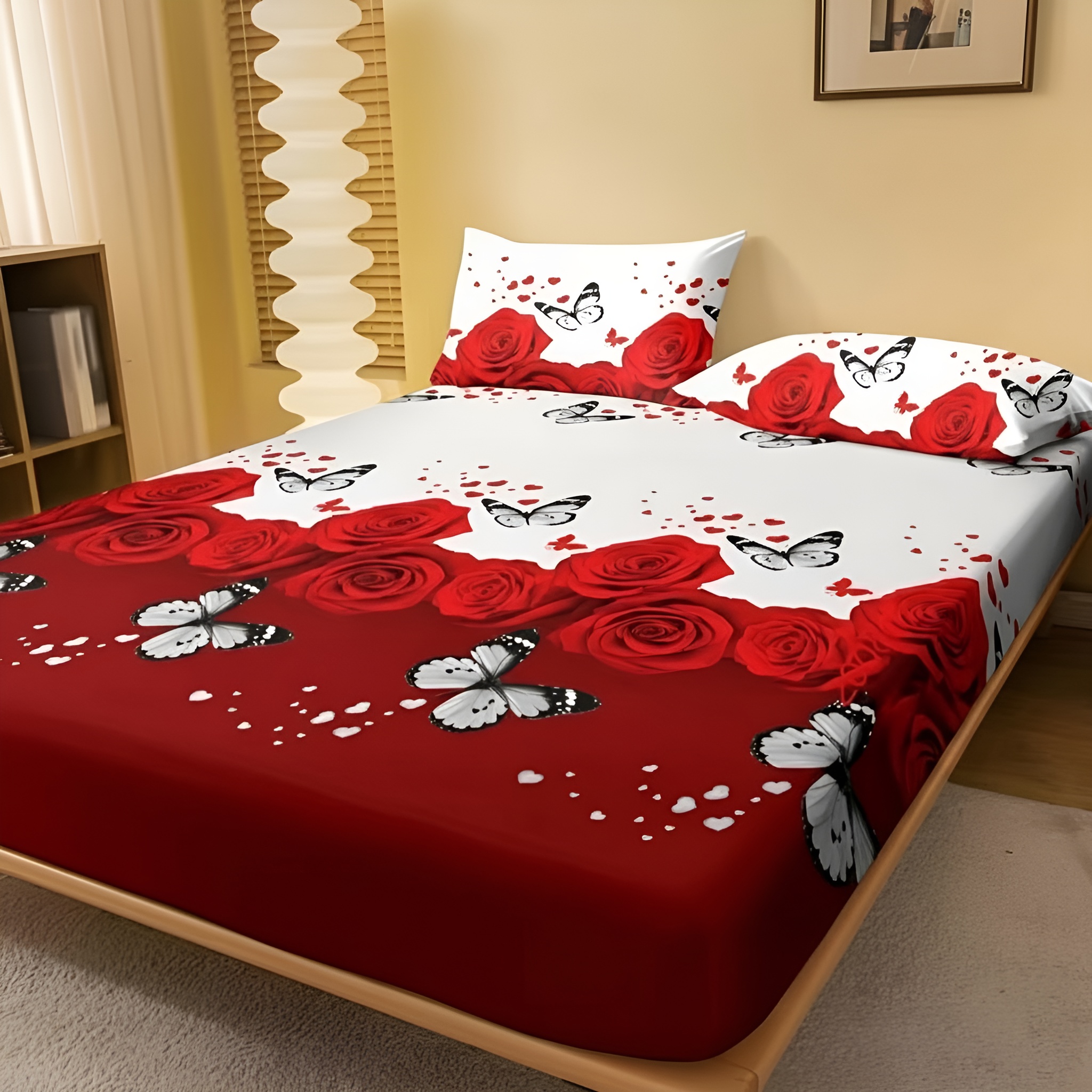 Floral Decorative Fitted Bed Sheet With Deep Pockets