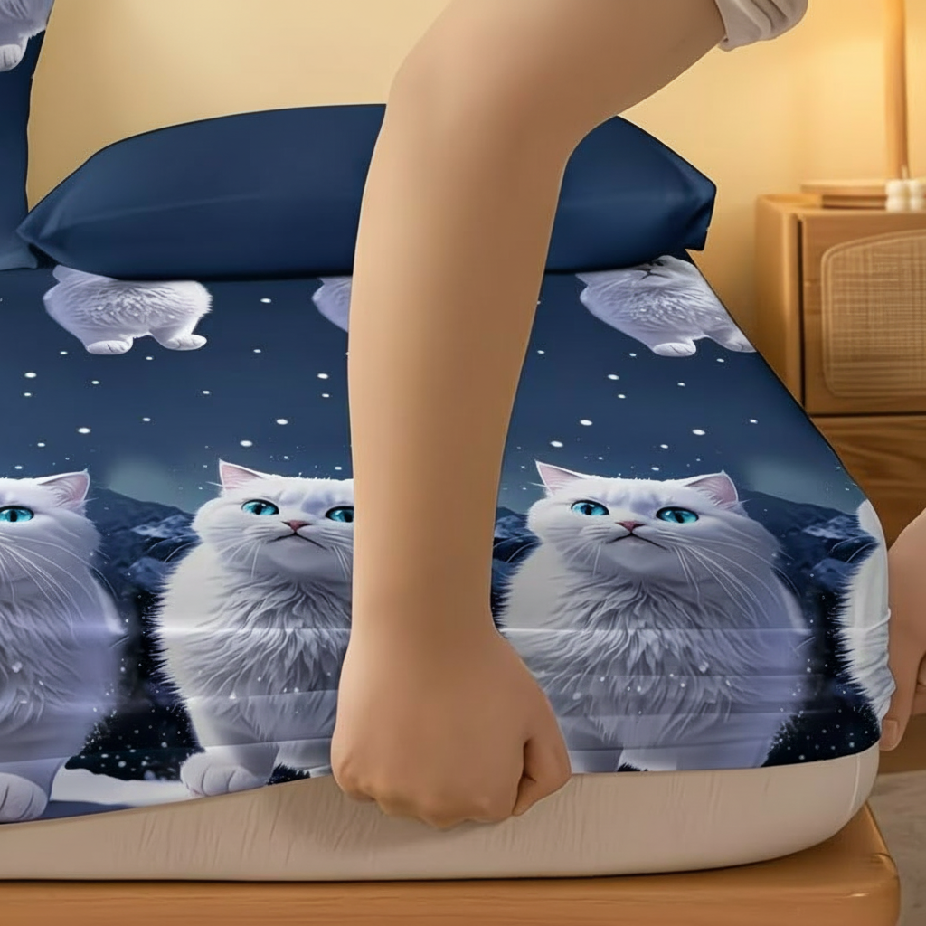 Animal Printed Bedsheet With Fitted Design For Bedroom Use