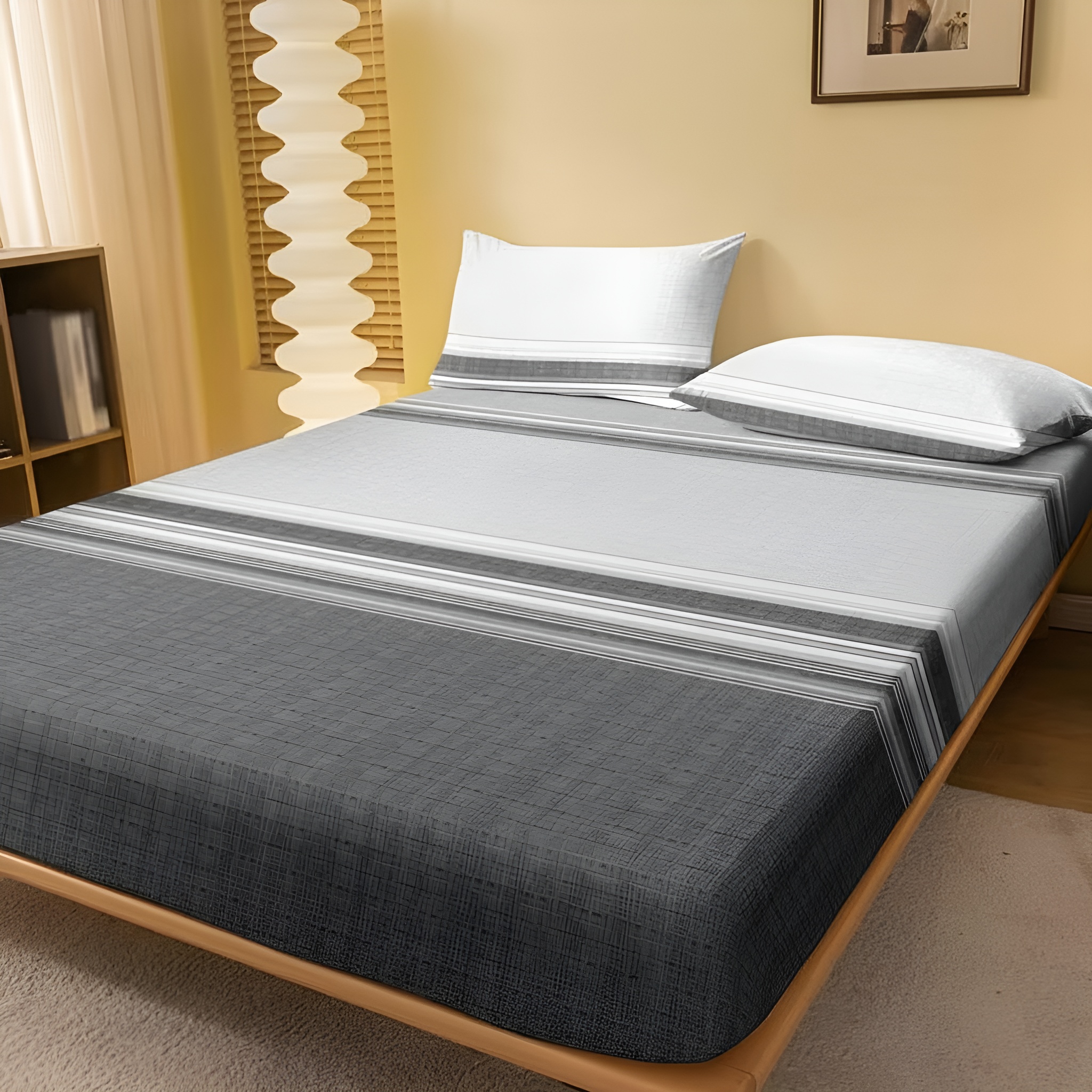 Patchwork Printed Flannel Bed Cover For Bedroom