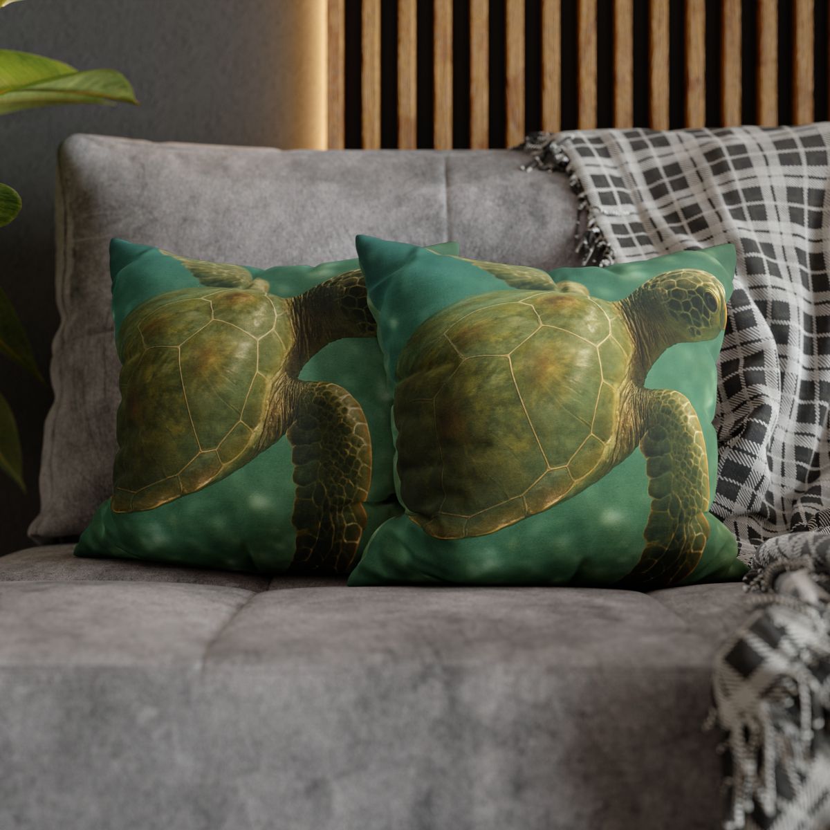 Sea Lantern Green Sea Turtle soft cotton pillow cases
