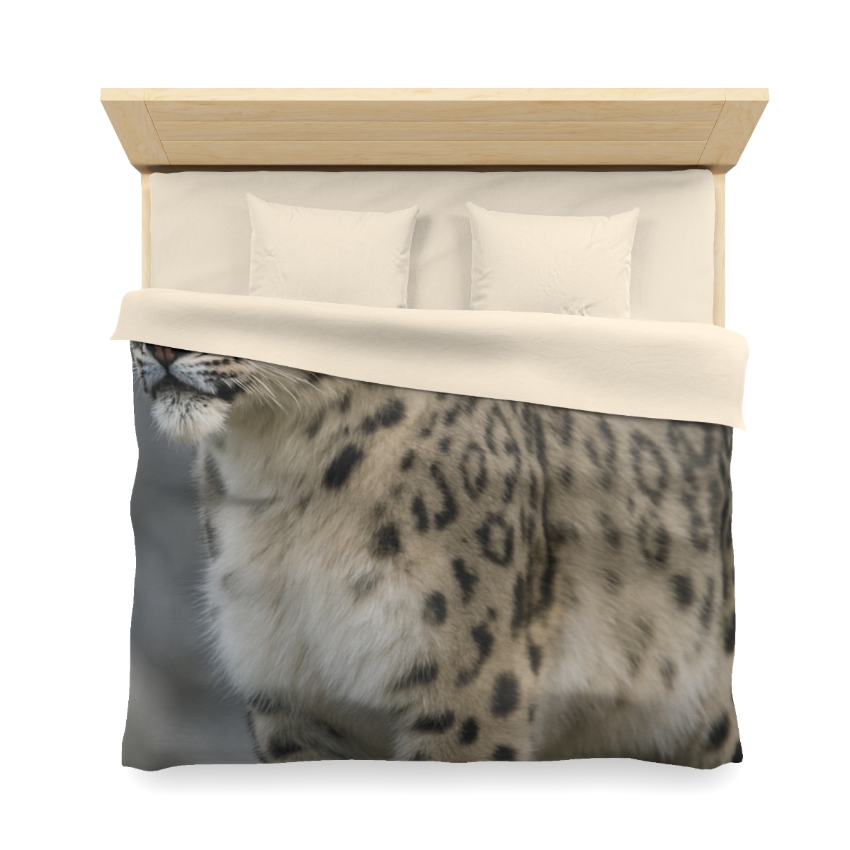Snow Leopard Silent Summit designer printed duvets
