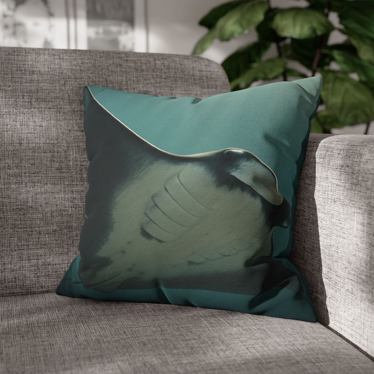 Silent Glide Giant Manta Ray personalized pillow covers