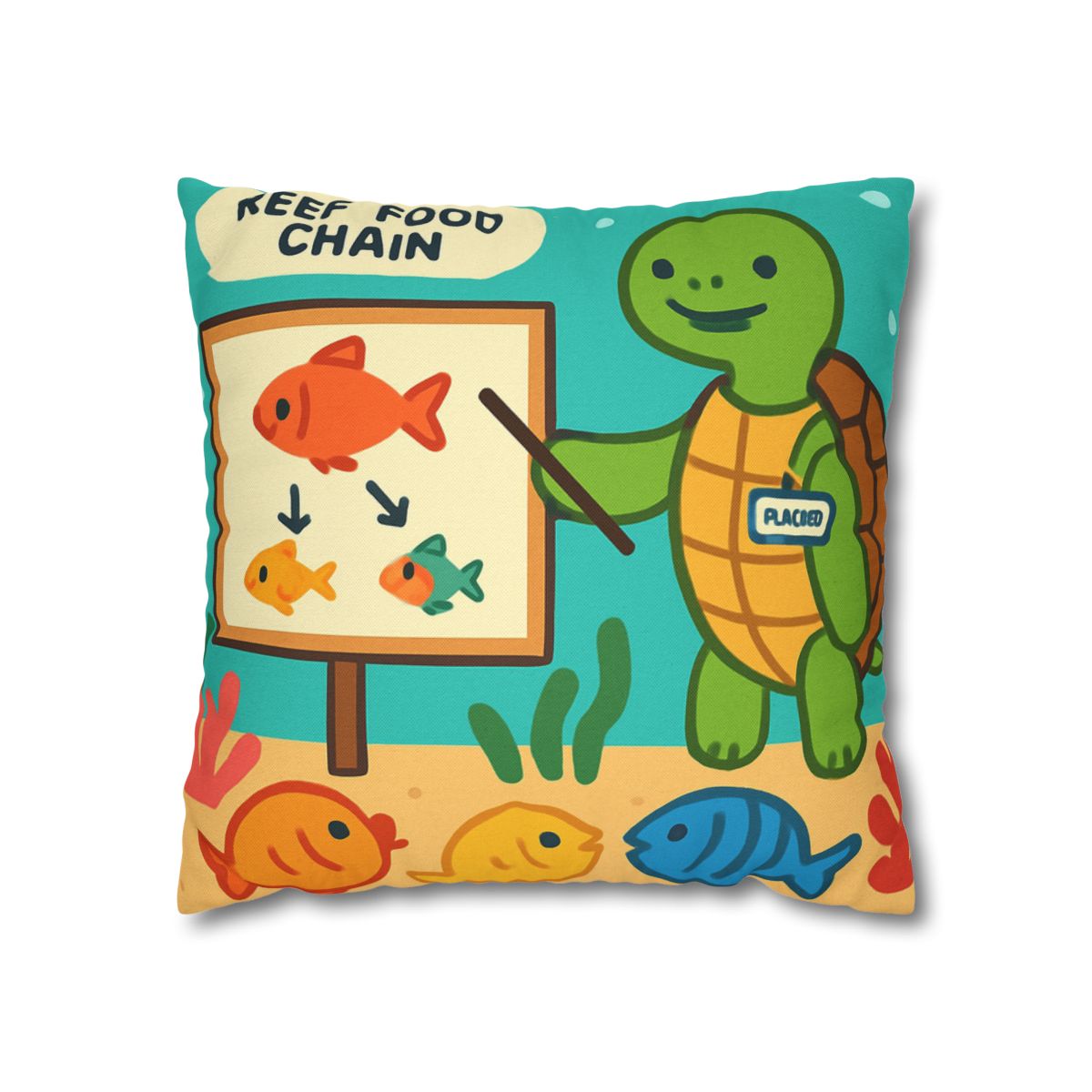 Coral Classroom Sea Turtle Guide trendy patterned pillow cases