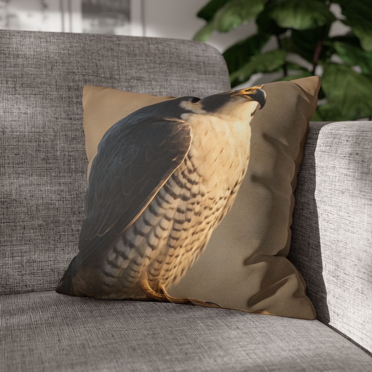 Silver Dusk Peregrine Falcon designer print pillow cases