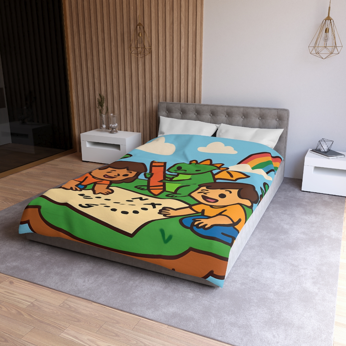Sky Garden Map Makers With A Baby Dragon stylish duvet covers