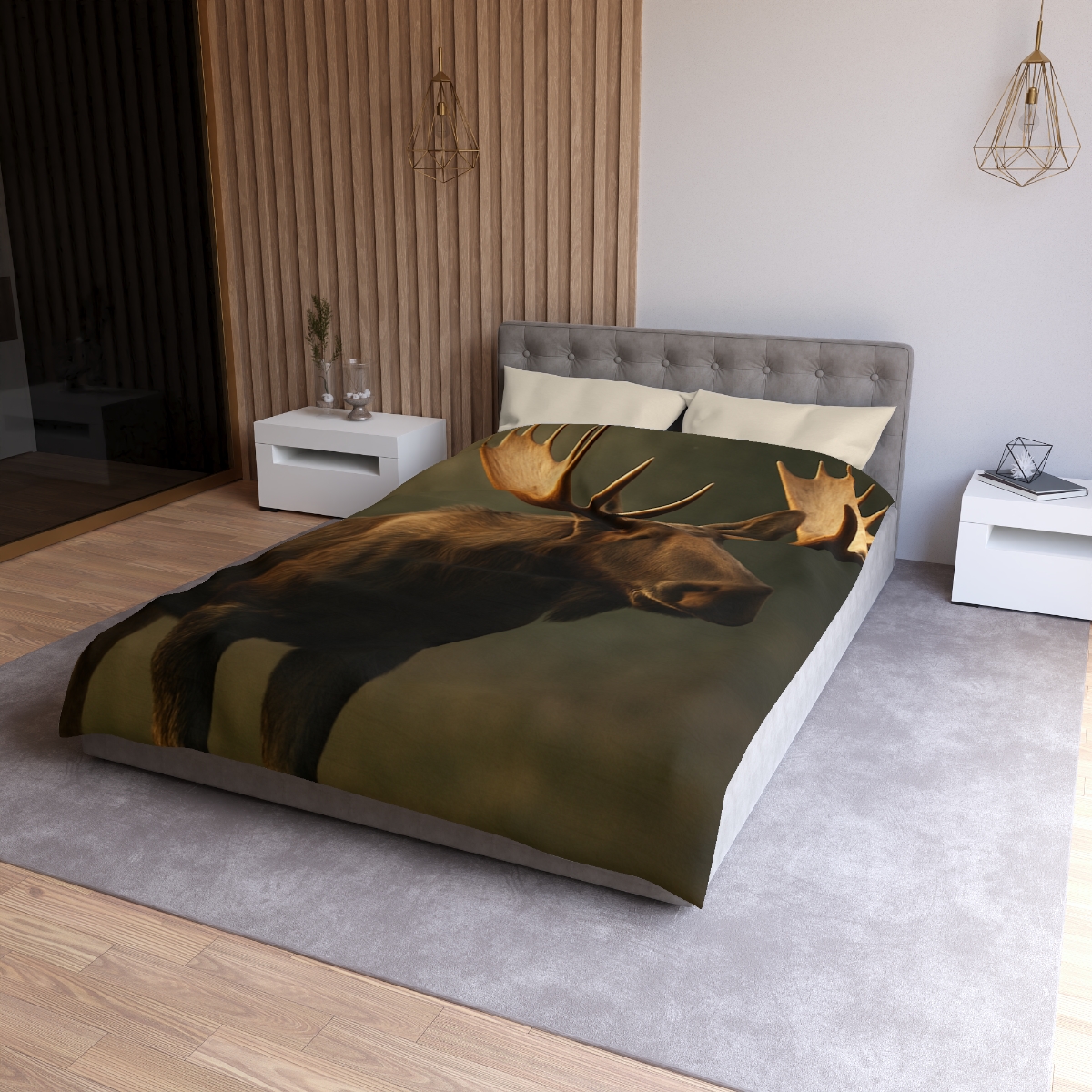 Starlit Crown Moose designer printed duvets