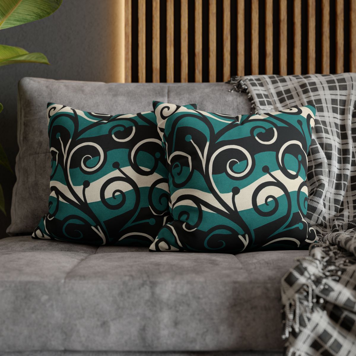 Vine Curl Wave Interference custom pillow cases