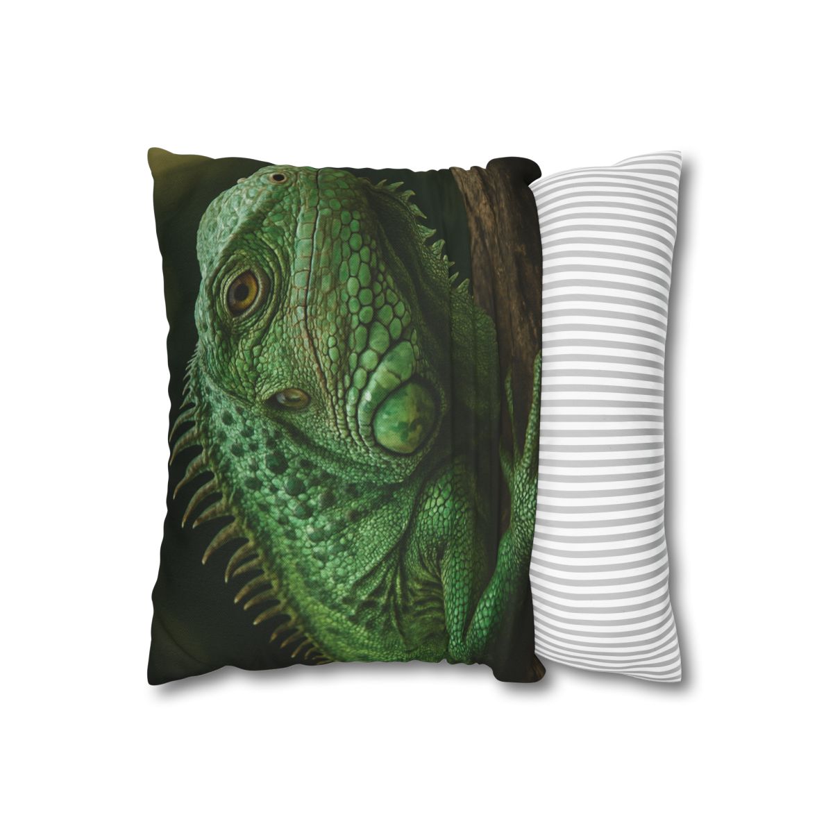 Verdant Gaze Green Iguana comfortable bedding pillow covers