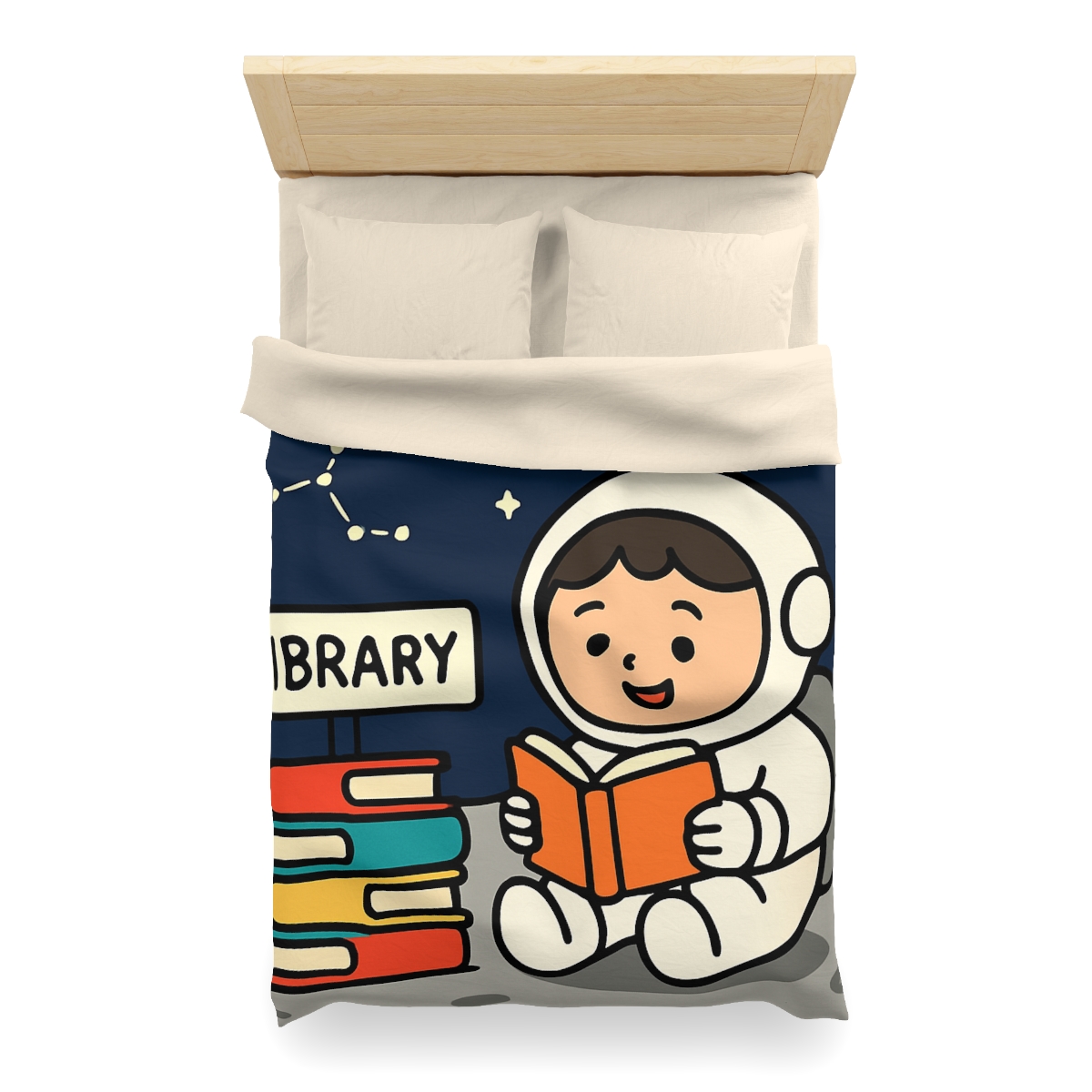 Galaxy Library On The Moon unique patterned duvets