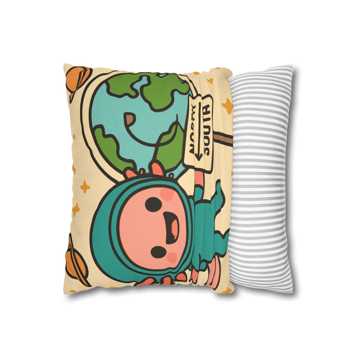 Luna The Axolotl Astronaut And The Bubble Planet Map custom pillow cases
