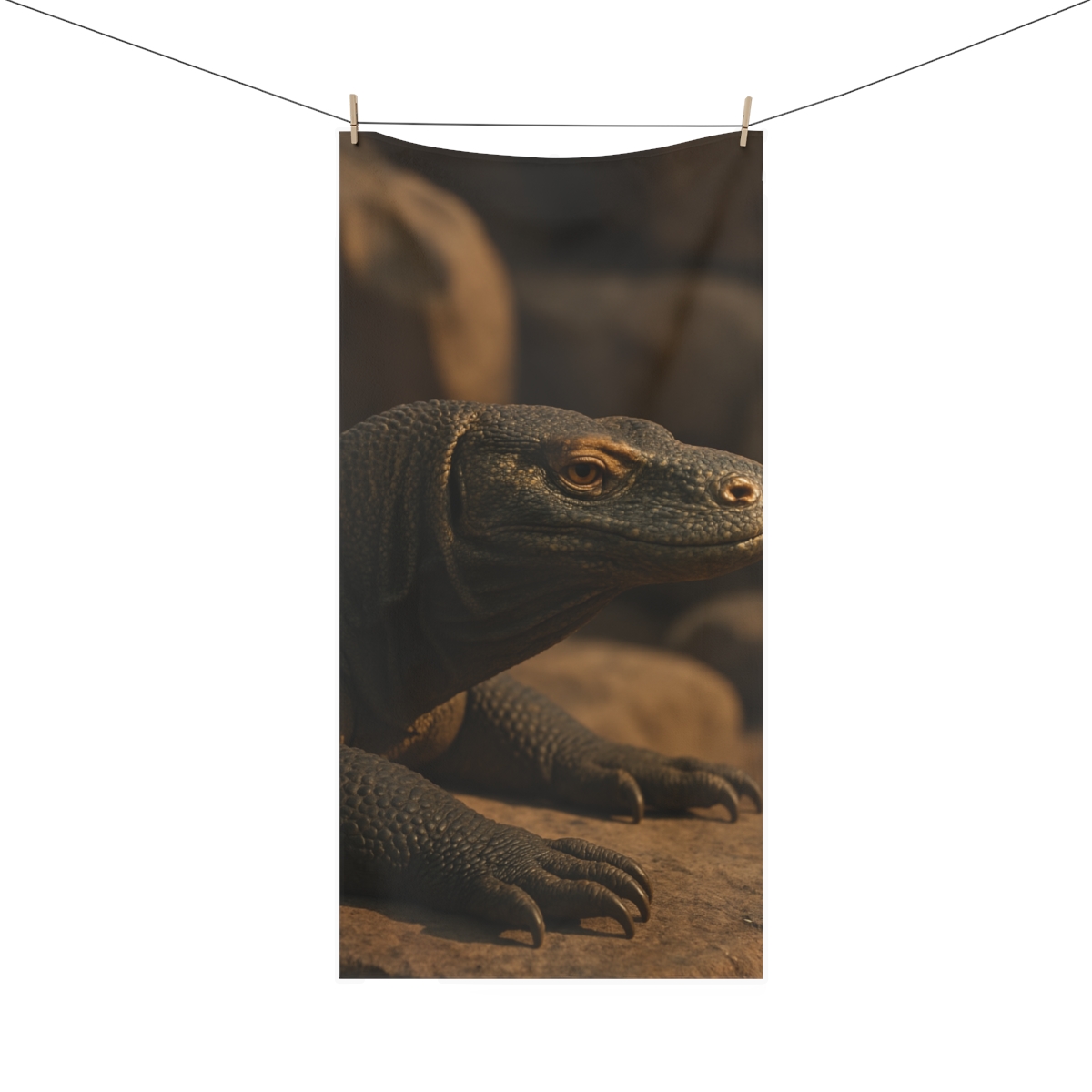 Ancient Sentinel Komodo Dragon designer printed towels