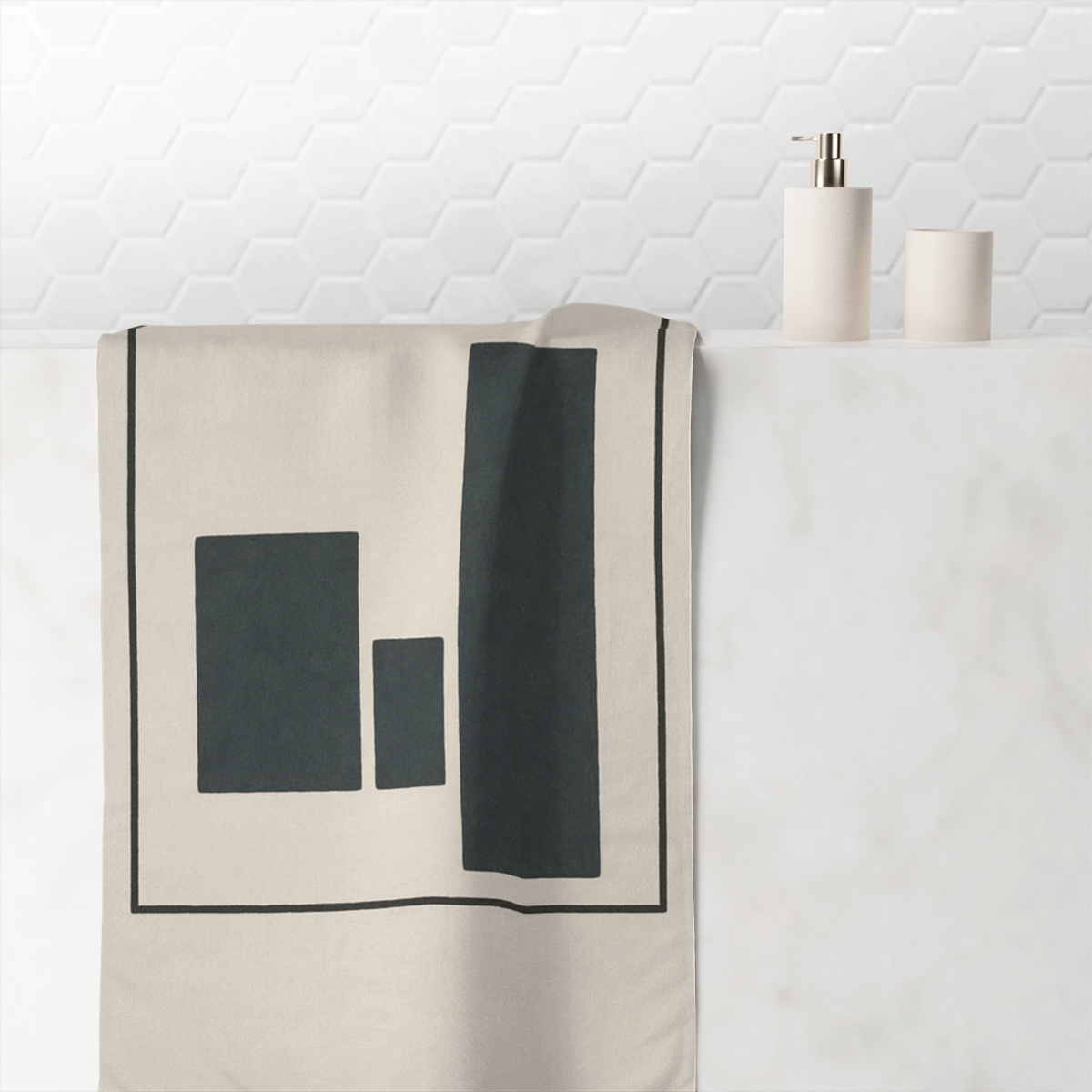 Framed Gap With Three Blocks trendy hand towels