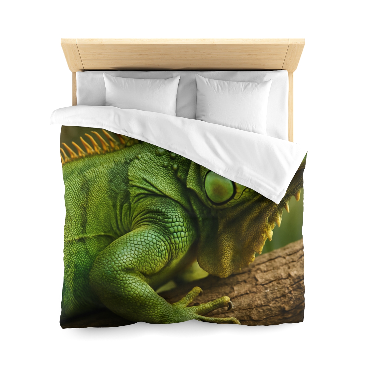 Emerald Drift Green Iguana personalized bedding duvets