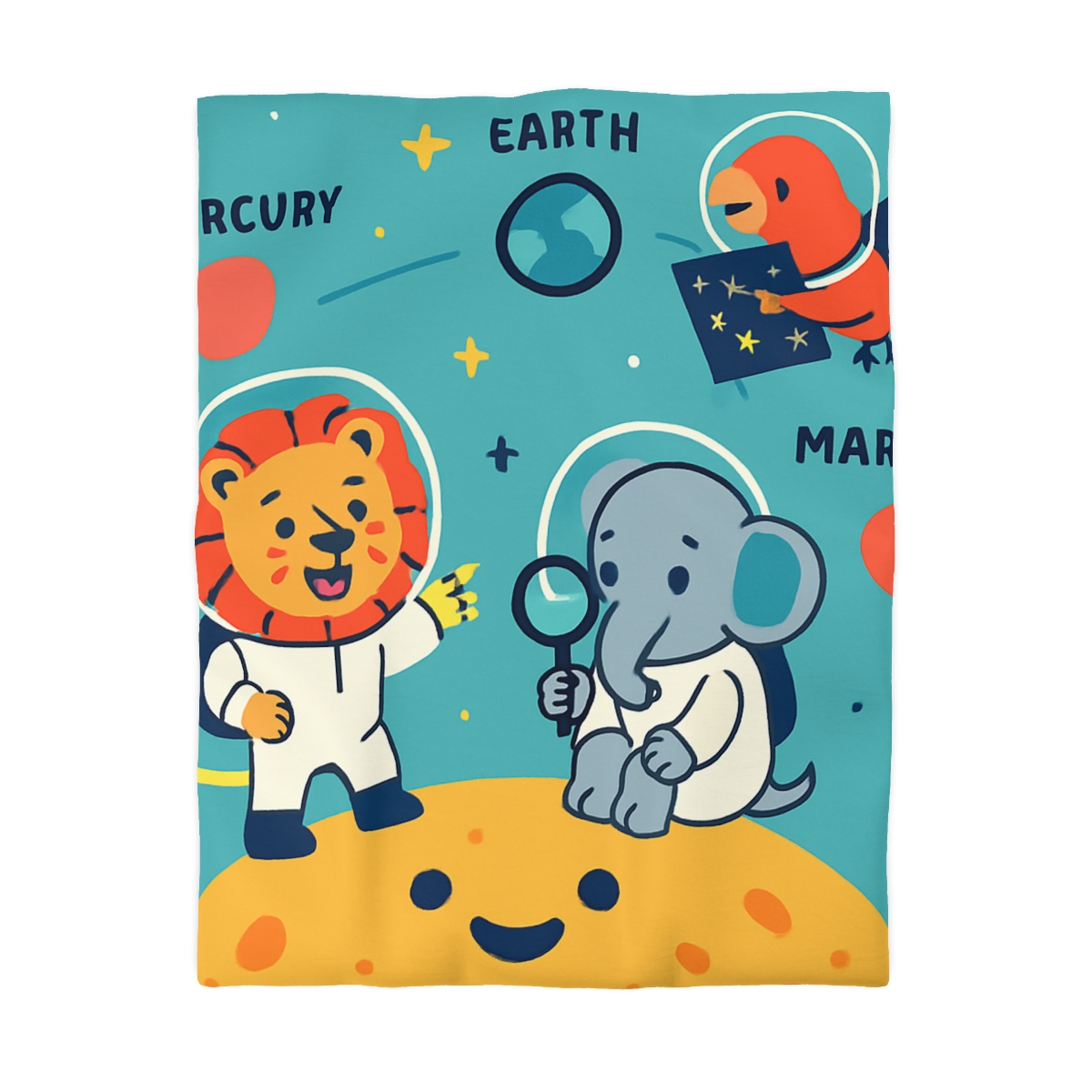 Starry Science Safari designer printed duvets