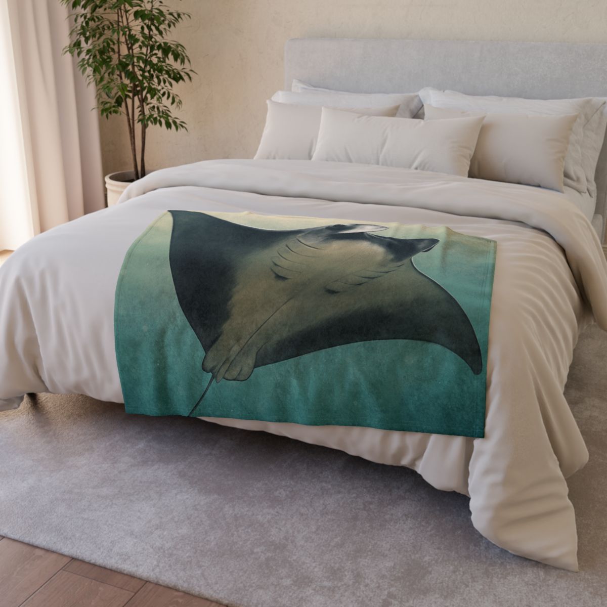Velvet Current Manta Ray stylish throw blankets
