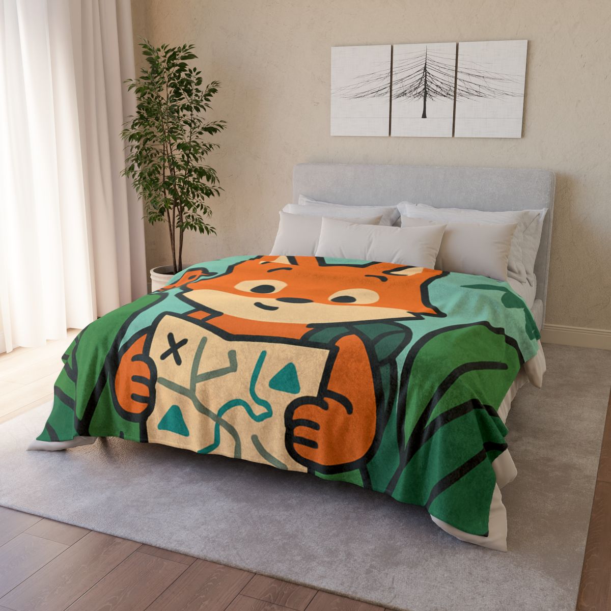 Jungle Explorer Fox trendy patterned blankets