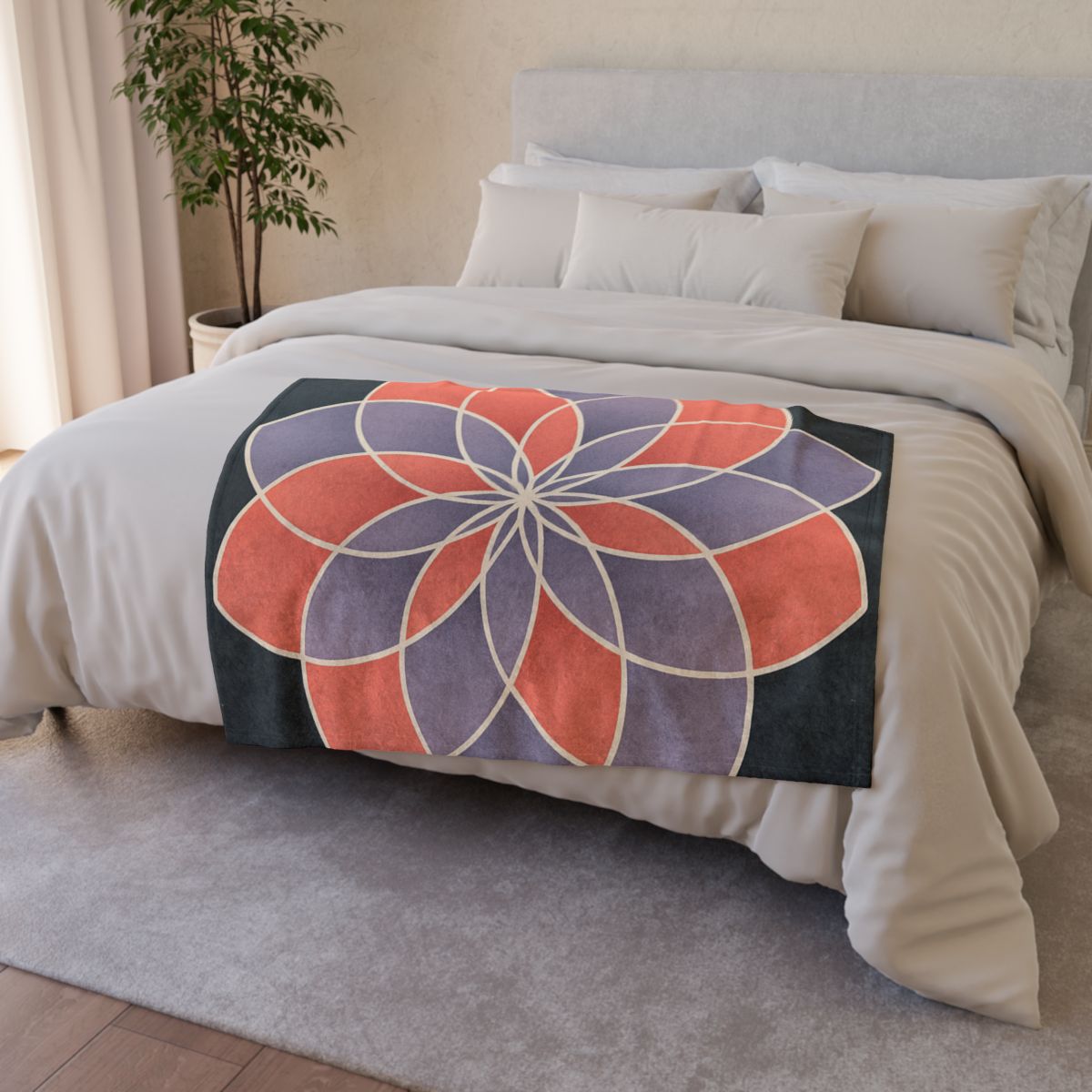 Petal Prism Overlap soft fleece blankets