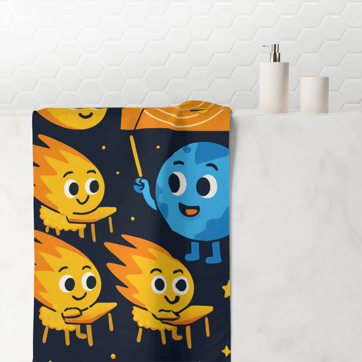 Space School Of The Curious Comets comfortable face towels