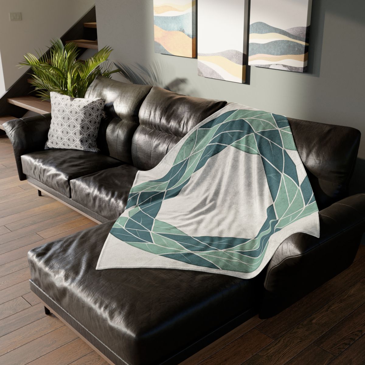 Orbiting Leaf Lattice soft fleece blankets