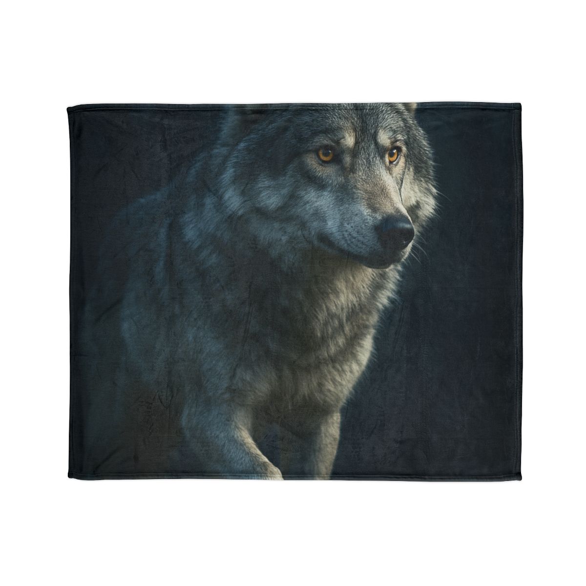 Moonlit Pause Gray Wolf personalized cozy blankets