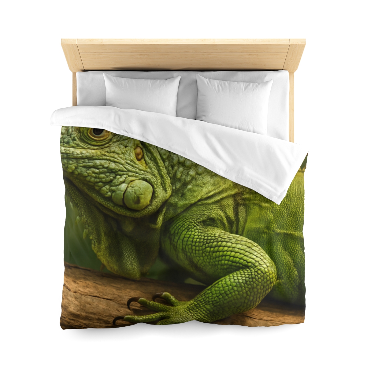 Verdant Stillness Green Iguana personalized bedding duvets
