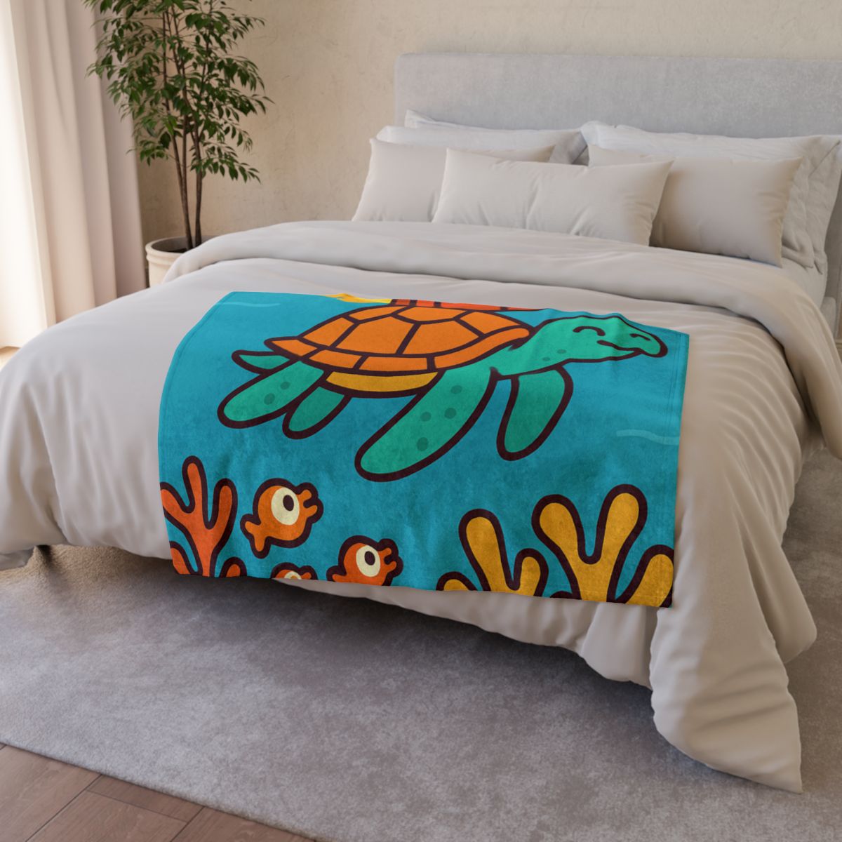 Rocket Powered Turtle Reef custom blankets