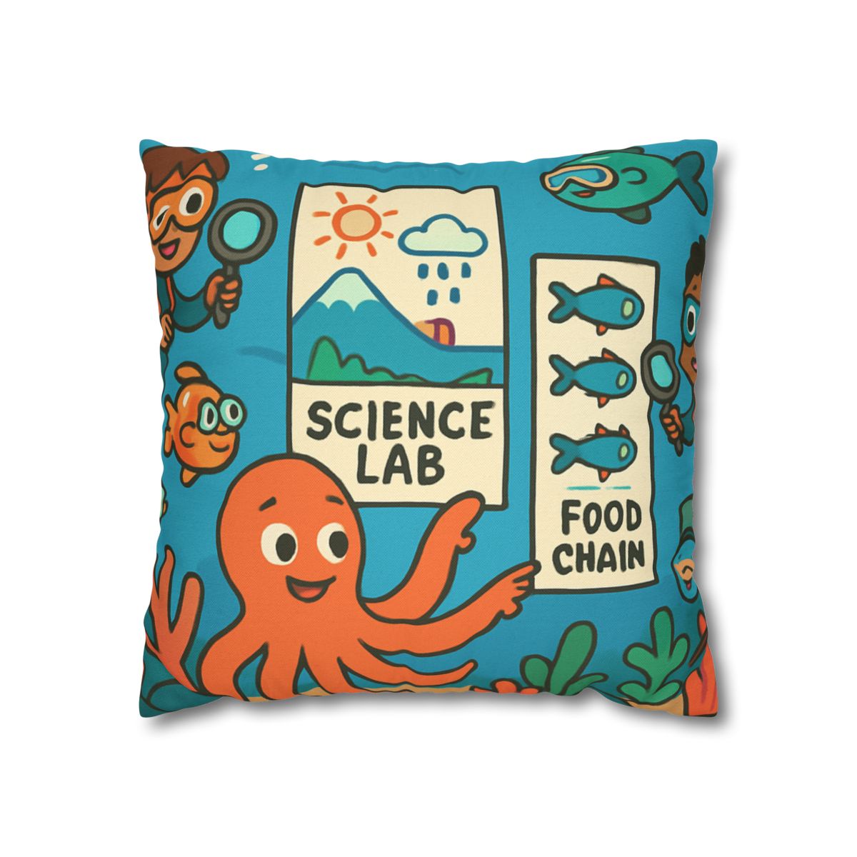 Underwater Science Lab Reef custom pillow cases